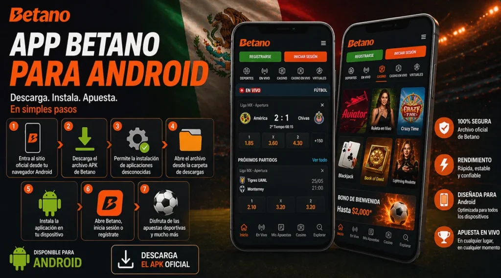 App Betano para Android en México descarga e instalación