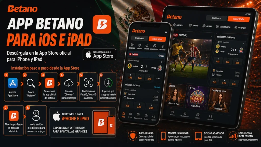 App Betano para iOS en México descarga para iPhone y iPad