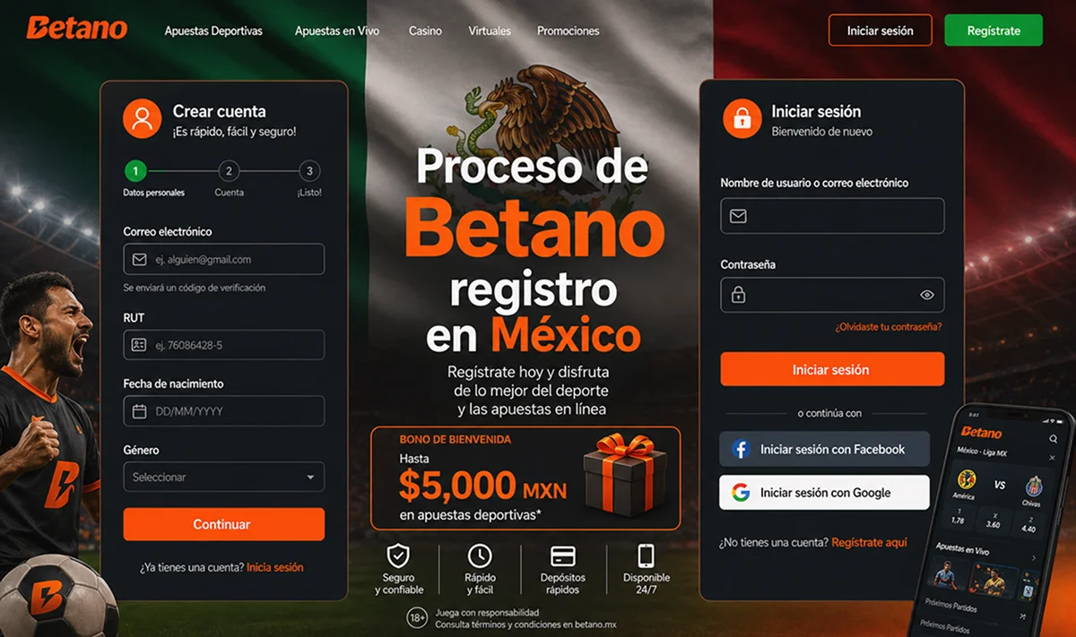 Proceso de registro en Betano México paso a paso